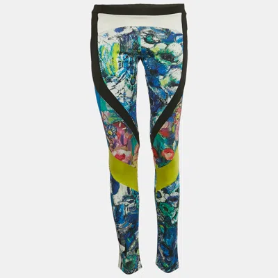 Pre-owned Just Cavalli Multicolor Printed Jersey Leggings M