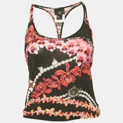 Pre-owned Just Cavalli Multicolor Printed Jersey Racer Back Top S