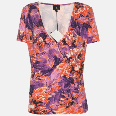 Pre-owned Just Cavalli Multicolor Printed Jersey Top M