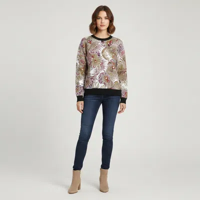 Pre-owned Just Cavalli Multicolor Printed Satin And Jersey Sweater S