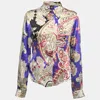 Just Cavalli Multicolor Printed Silk Button Front Shirt In Multi