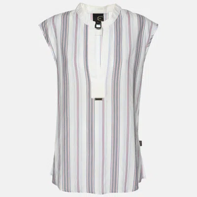 Pre-owned Just Cavalli Multicolor Striped Cotton Top Xl