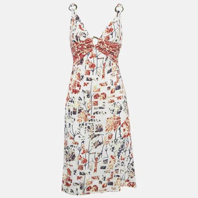 Pre-owned Just Cavalli Multicolour Jersey Floral Print Sleeveless Dress M