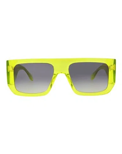 Just Cavalli Navigator-frame Acetate Sunglasses Sunglasses Green Size 56 Acetate In Yellow