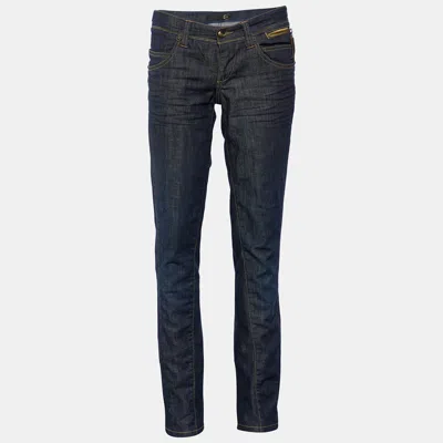 Pre-owned Just Cavalli Navy Blue Denim Tapered Leg Jeans M Waist 34"