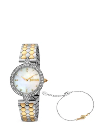 Just Cavalli Nobile Glam 30mm Watch In Gray
