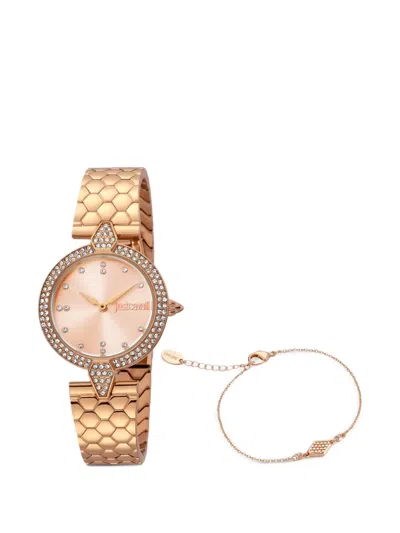 Just Cavalli Nobile Glam 30mm Watch In Green