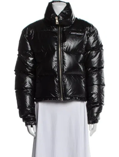 Pre-owned Just Cavalli Nylon Biker Jacket In Black