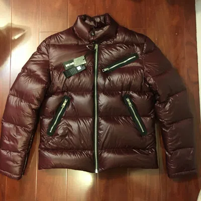 Pre-owned Just Cavalli Nylon Down Jacket Bordeaux Sports Duck Down Maroon Men Size 52