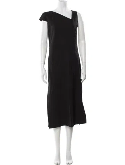 Pre-owned Just Cavalli One-shoulder Midi Length Dress In Black