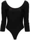 Just Cavalli Open-back Satin Bodysuit In Black