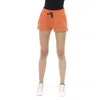 Just Cavalli Orange Cotton Short In Orange