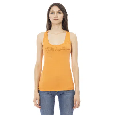 Just Cavalli Logo-embellished Viscose Tank Top In Orange