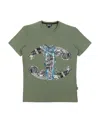 Just Cavalli Oversized Printed T-shirt In Green