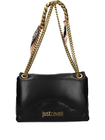 Just Cavalli Padded Chain-strap Shoulder Bag In Black