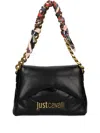 Just Cavalli Padded Chain-strap Shoulder Bag In Black