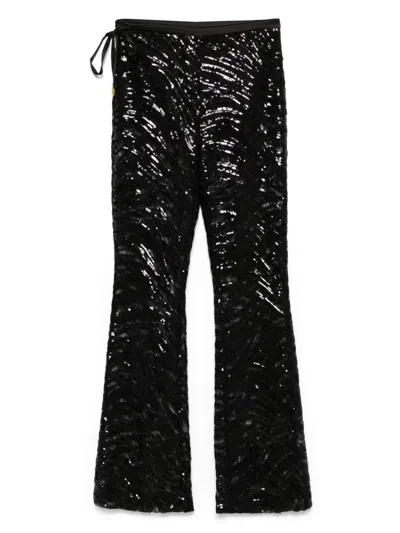 Just Cavalli Paillette-embellished Trousers In Black