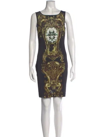 Pre-owned Just Cavalli Paisley Print Mini Dress In Black