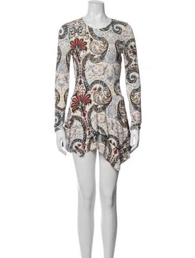 Pre-owned Just Cavalli Paisley Print Mini Dress In Gold