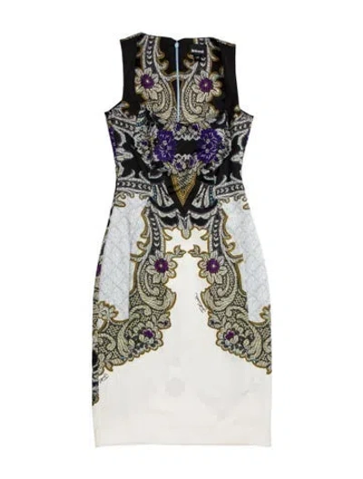 Pre-owned Just Cavalli Paisley Print Mini Dress In White