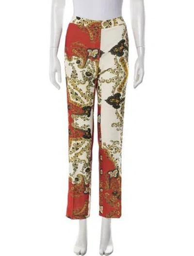 Pre-owned Just Cavalli Paisley Print Straight Leg Pants In Neutral