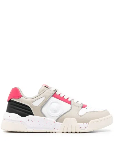 Just Cavalli Panelled Lace-up Sneakers In White