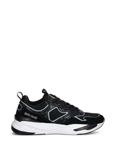 Just Cavalli Panelled Sneakers In Black