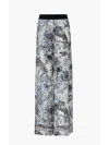 Just Cavalli Floral-print Trousers In Blue