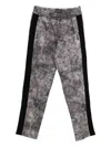 Just Cavalli Pants With Logo Print And Side Stripes In Gray