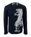 Just Cavalli Pattern Printed Long-sleeved T-shirt In Black