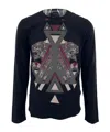Just Cavalli Pattern Printed Long-sleeved T-shirt In Black