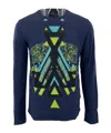 Just Cavalli Pattern Printed Long-sleeved T-shirt In Blue