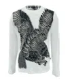 Just Cavalli Pattern Printed Long-sleeved T-shirt In White