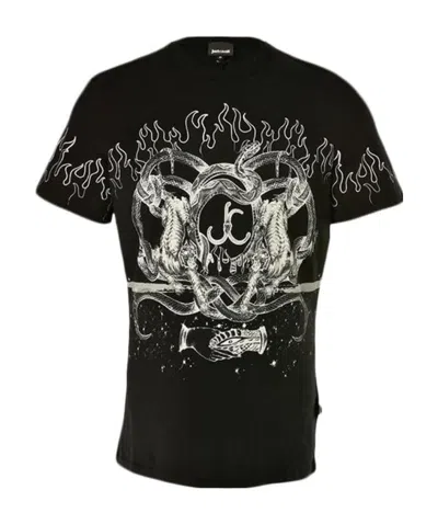 Just Cavalli Pattern Printed Short-sleeved T-shirt In Black