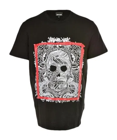Just Cavalli Pattern Printed Short-sleeved T-shirt In Black