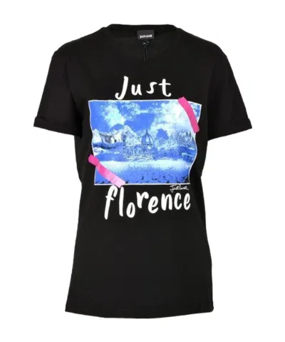 Just Cavalli Pattern Printed Short-sleeved T-shirt In Black