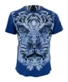 Just Cavalli Pattern Printed Short-sleeved T-shirt In Blue