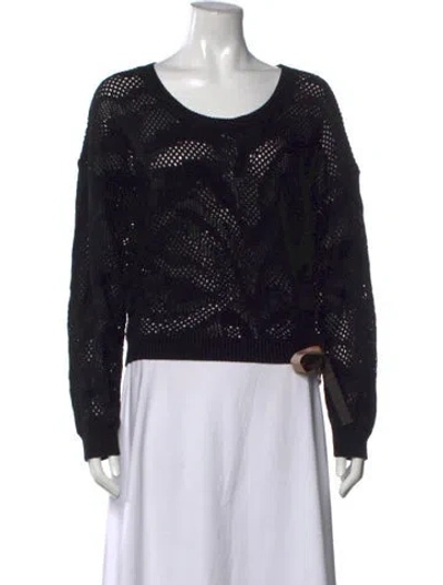 Pre-owned Just Cavalli Patterned Crew Neck Sweater In Black