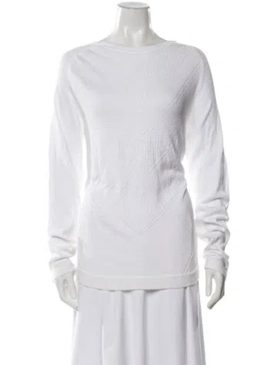 Pre-owned Just Cavalli Patterned Crew Neck Sweater In White