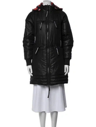 Pre-owned Just Cavalli Patterned Down Coat In Black