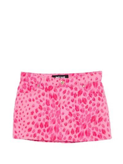 Just Cavalli Patterned Mini Skirt In Pink