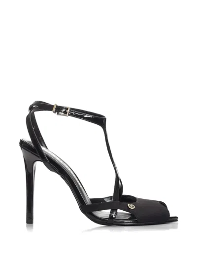 Just Cavalli Peep-toe Heeled Sandals In Black