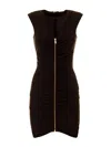 Just Cavalli Zip-front Ruched Dress In Animal Print