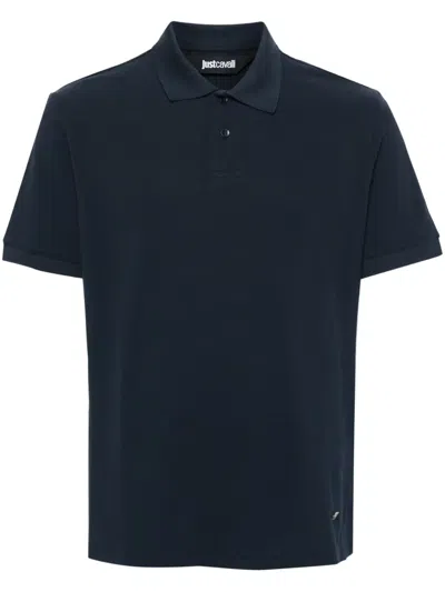 Just Cavalli Piqué-weave Polo Shirt In Blue