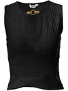Just Cavalli Plaque-detail Tank Top In Black