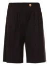 Just Cavalli Pleated Button Shorts In Black