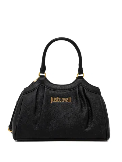 Just Cavalli Pleated Tote Bag In Black