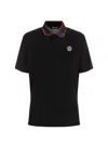 Just Cavalli Short Sleeve Polo Shirt In Cotton In Black