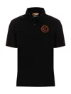 Just Cavalli Logo-embroidered Polo Shirt In Black