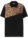 Just Cavalli Leopard-print Logo-detail Polo Shirt In Black